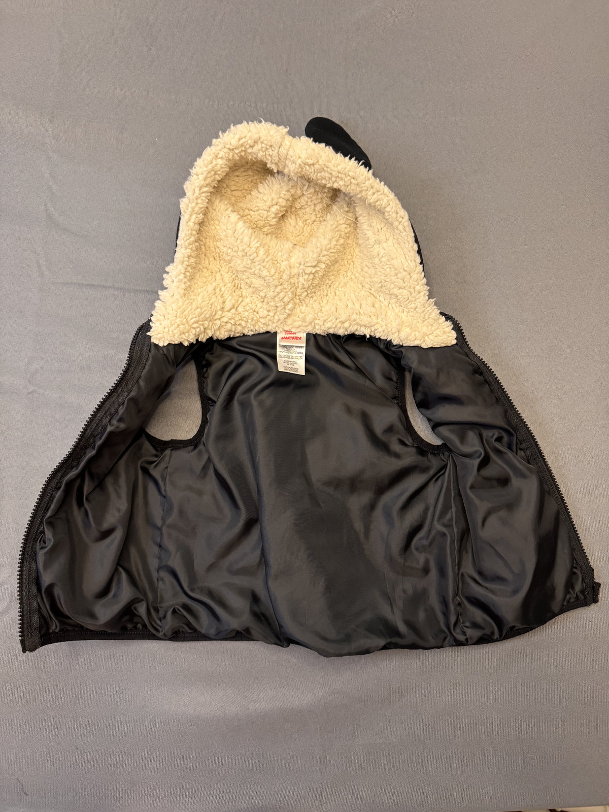 Disney Junior Mickey Mouse Plaid Sherpa-Lined Vest 2T #649