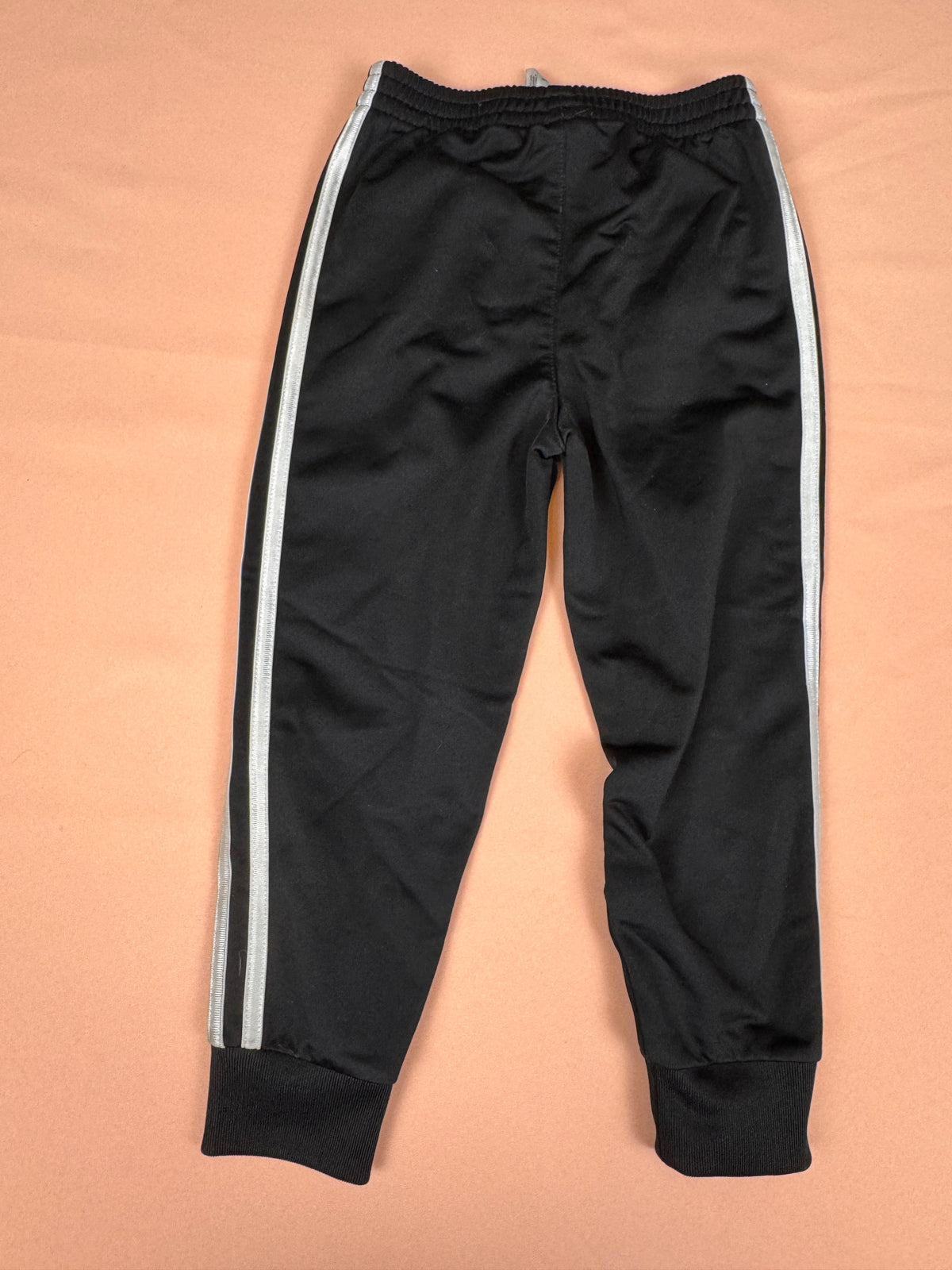 Adidas Black 3-Stripe Tracksuit Jacket & Pants Set Size 4 #962