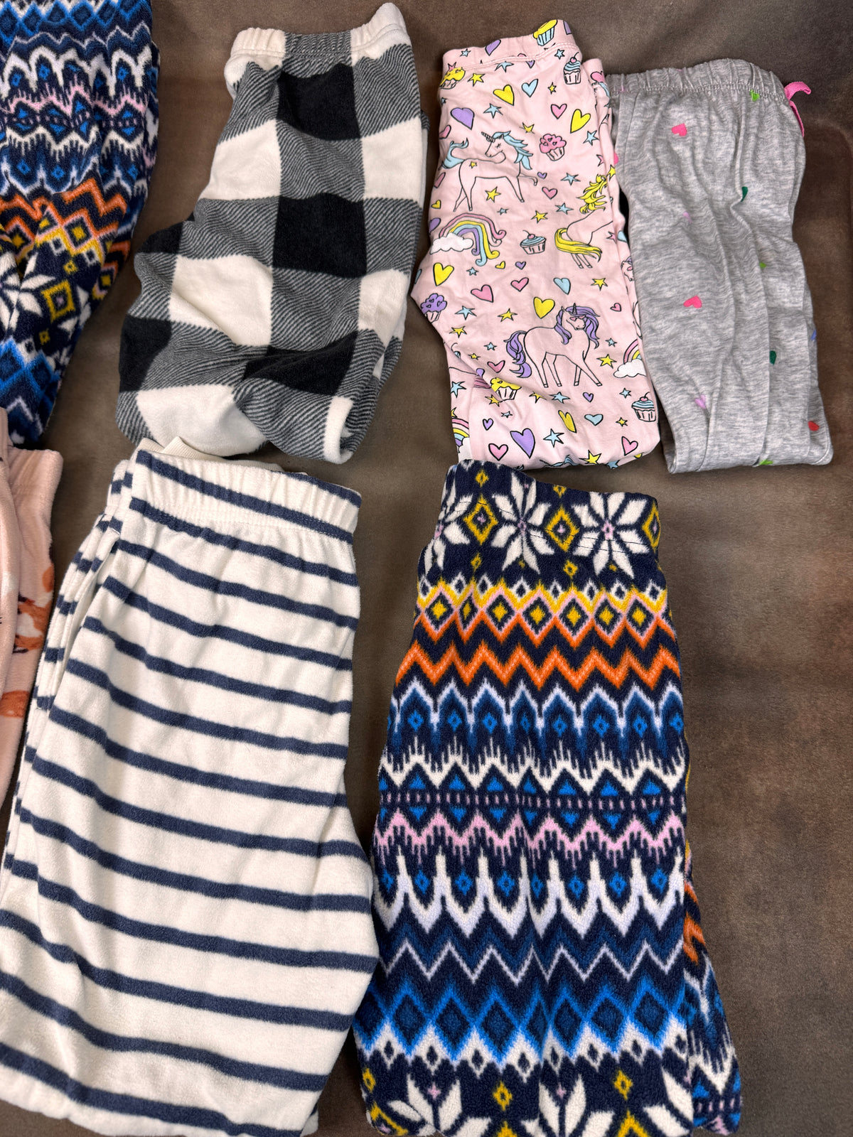 Girls Size 6/7 Pajama Lounge Pants Lot 7 Pair Old Navy Fleece #1043