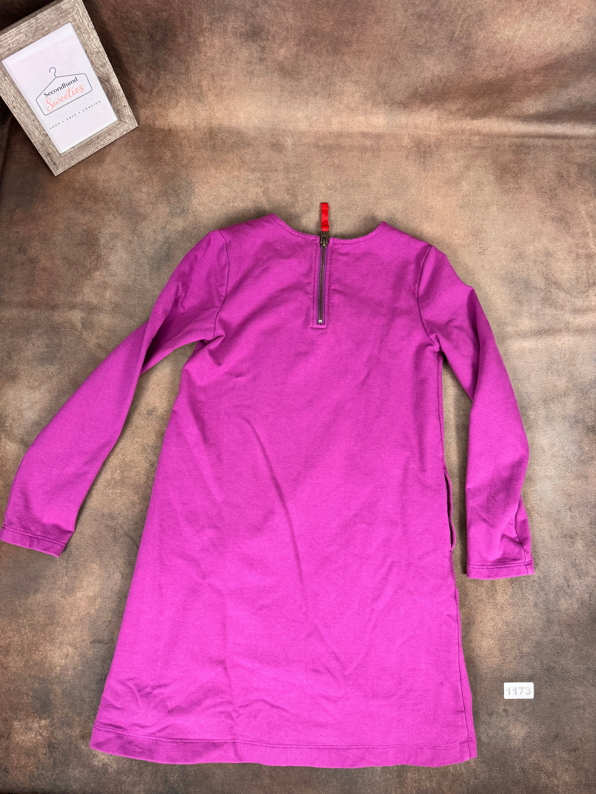 Primary Girls Purple Long Sleeve Quarter Zip Dress Size 10 #1173