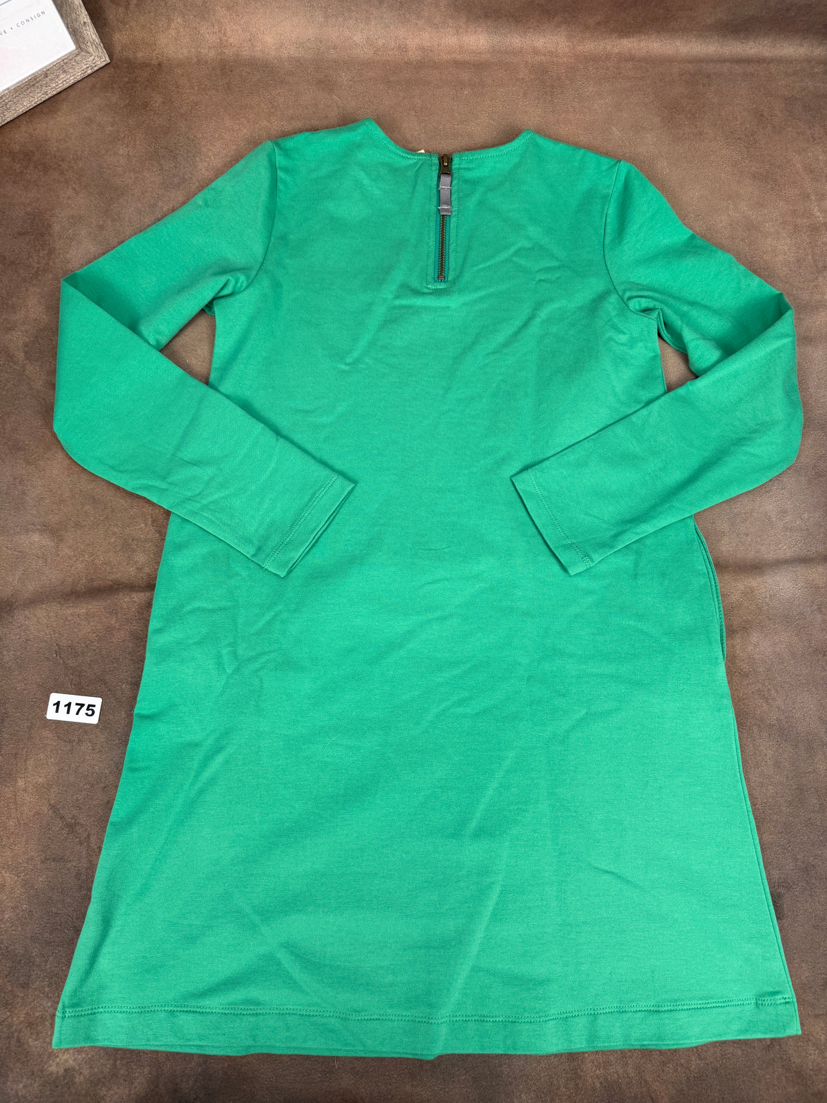NWT Primary Cozy Dress Jade Green Girls Size 12 Long Sleeve #1175