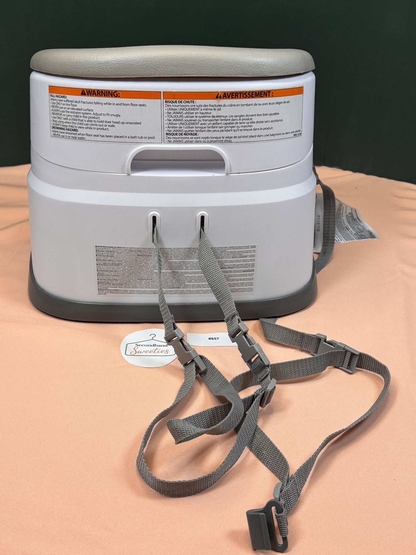 Ingenuity Baby Base 2-in-1 Booster Feeding Seat with Safety Straps Gray #857 and #858