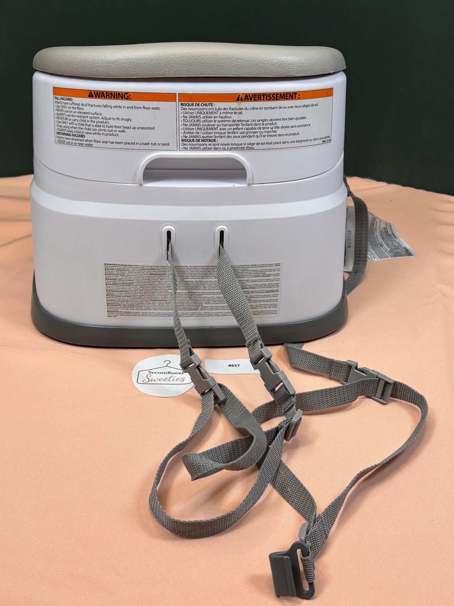 Ingenuity Baby Base 2-in-1 Booster Feeding Seat with Safety Straps Gray #857 and #858