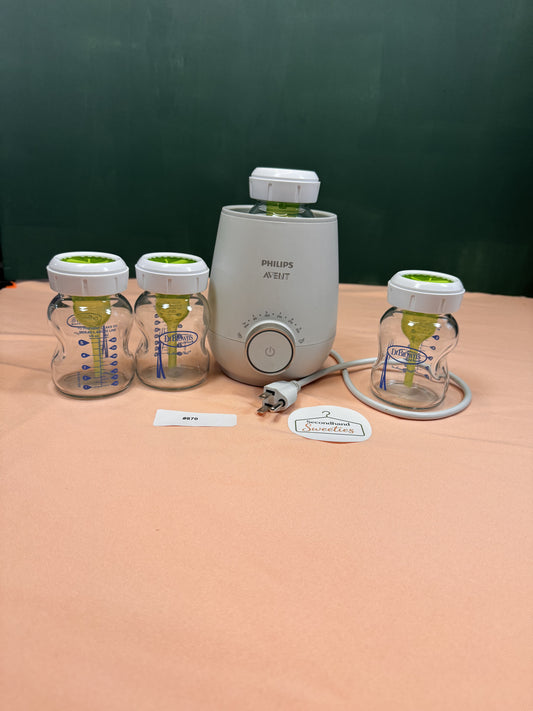 Philips Avent Fast Bottle Warmer with 3 Dr. Brown's Options+ Bottles #870
