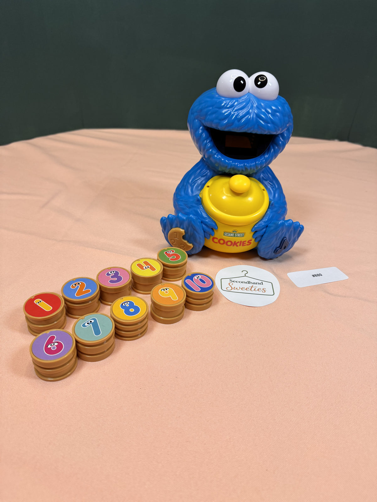 Sesame Street Cookie Monster Counting Cookie Jar Interactive Talking Toy #880