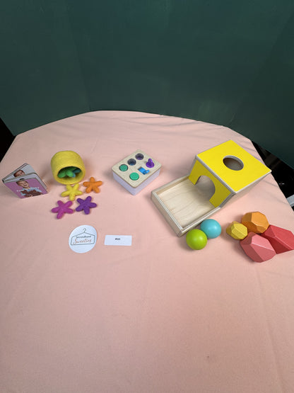 Lovevery Object Permanence Montessori Toy Set Ball Drop Sensory Buttons Felt Stars #920