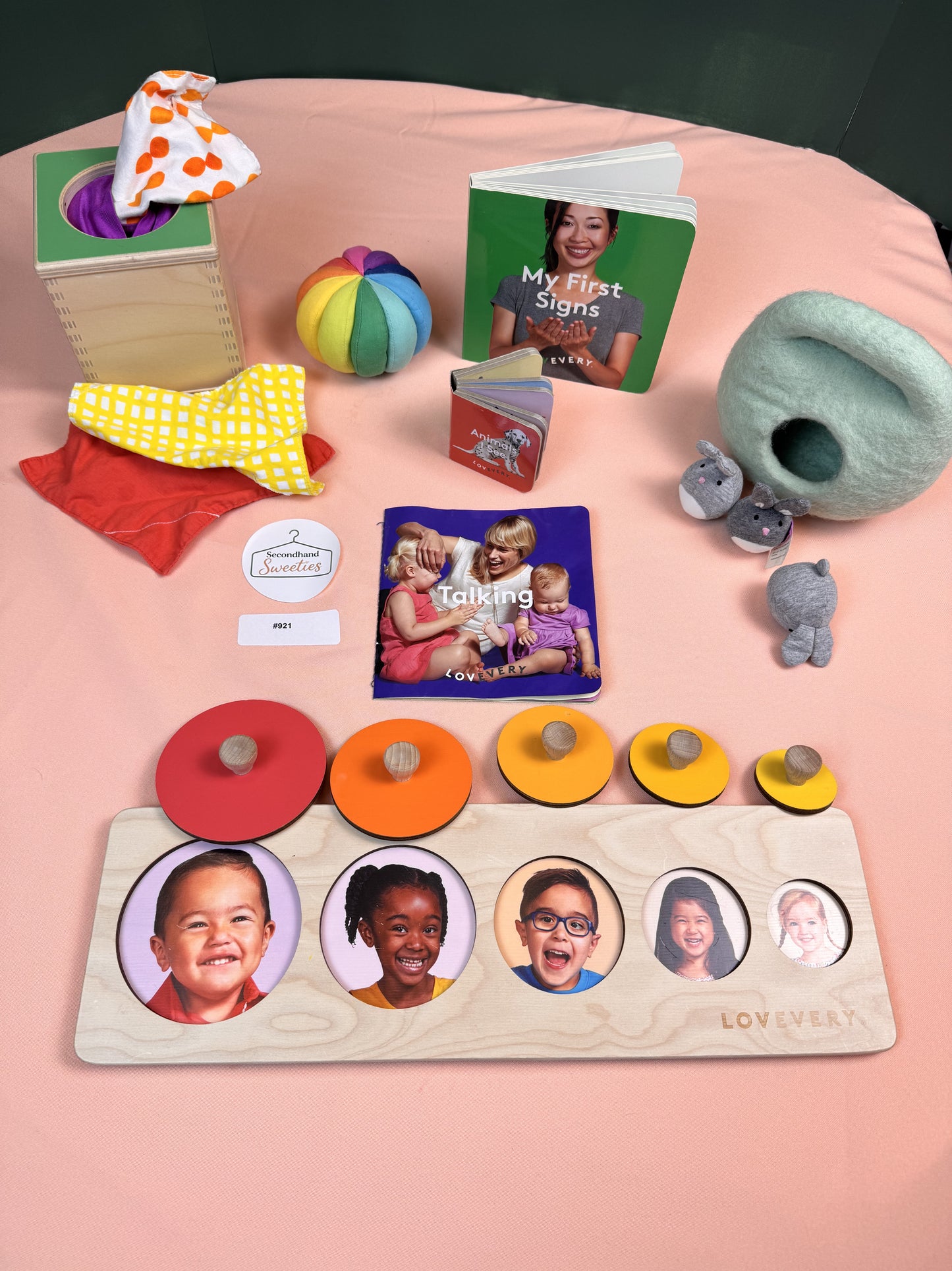 Lovevery Montessori Toddler Toy Bundle Object Permanence Books Ball Hide & Seek #921