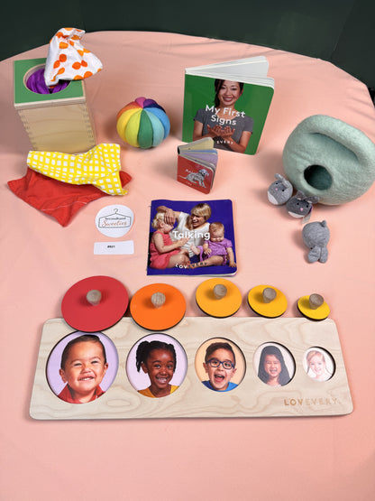 Lovevery Montessori Toddler Toy Bundle Object Permanence Books Ball Hide & Seek #921