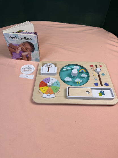 Lovevery Montessori Weather & Routine Learning Board with Peek-a-Boo Book #923