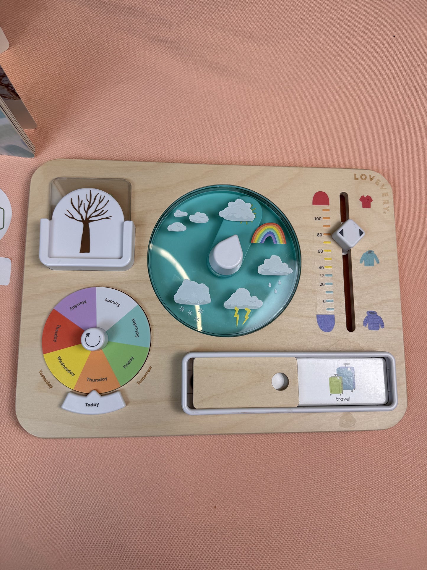 Lovevery Montessori Weather & Routine Learning Board with Peek-a-Boo Book #923