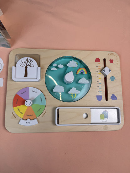 Lovevery Montessori Weather & Routine Learning Board with Peek-a-Boo Book #923