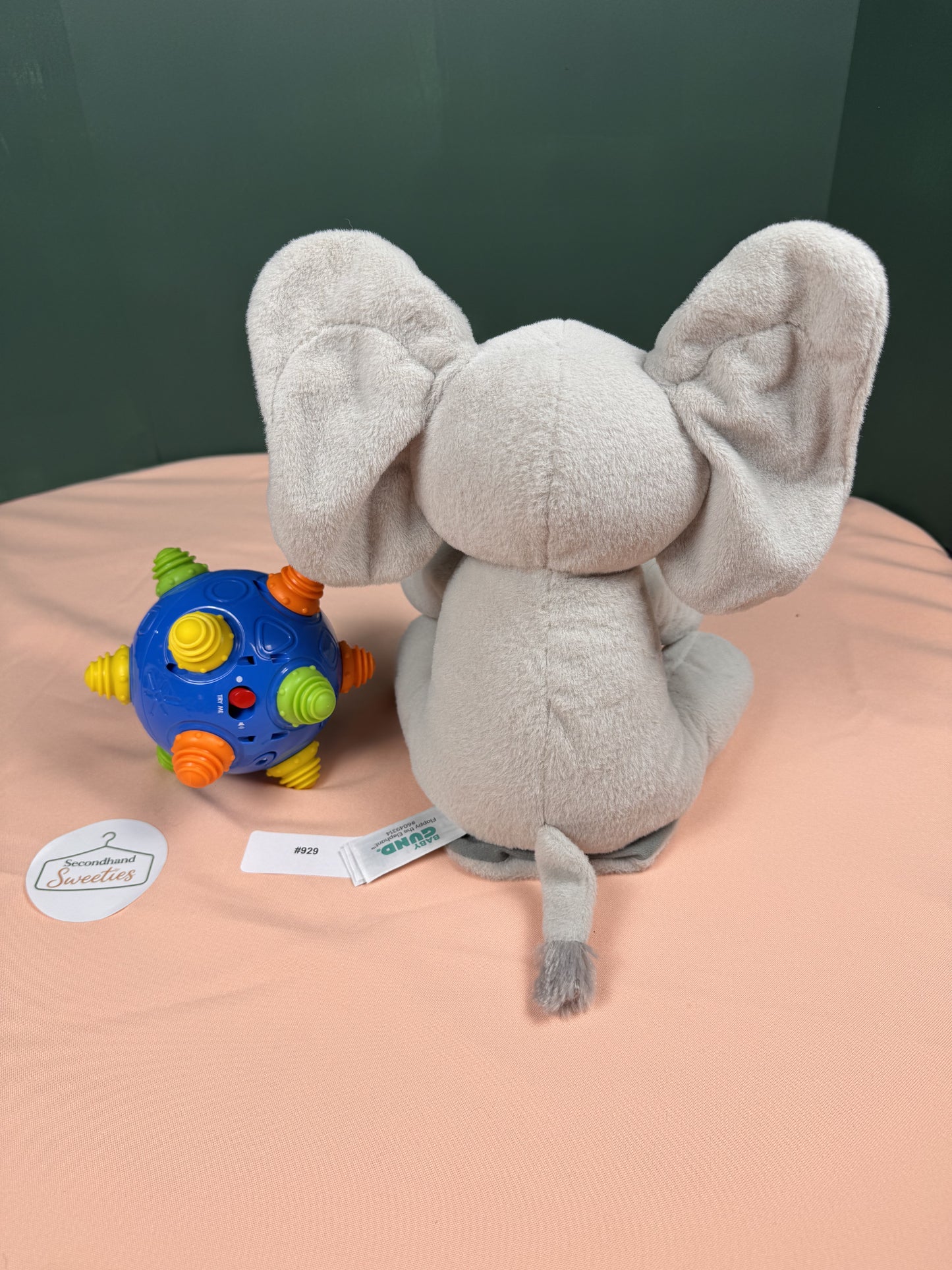 Baby GUND Flappy the Elephant Plush & Interactive Rolling Sensory Ball Bundle #929