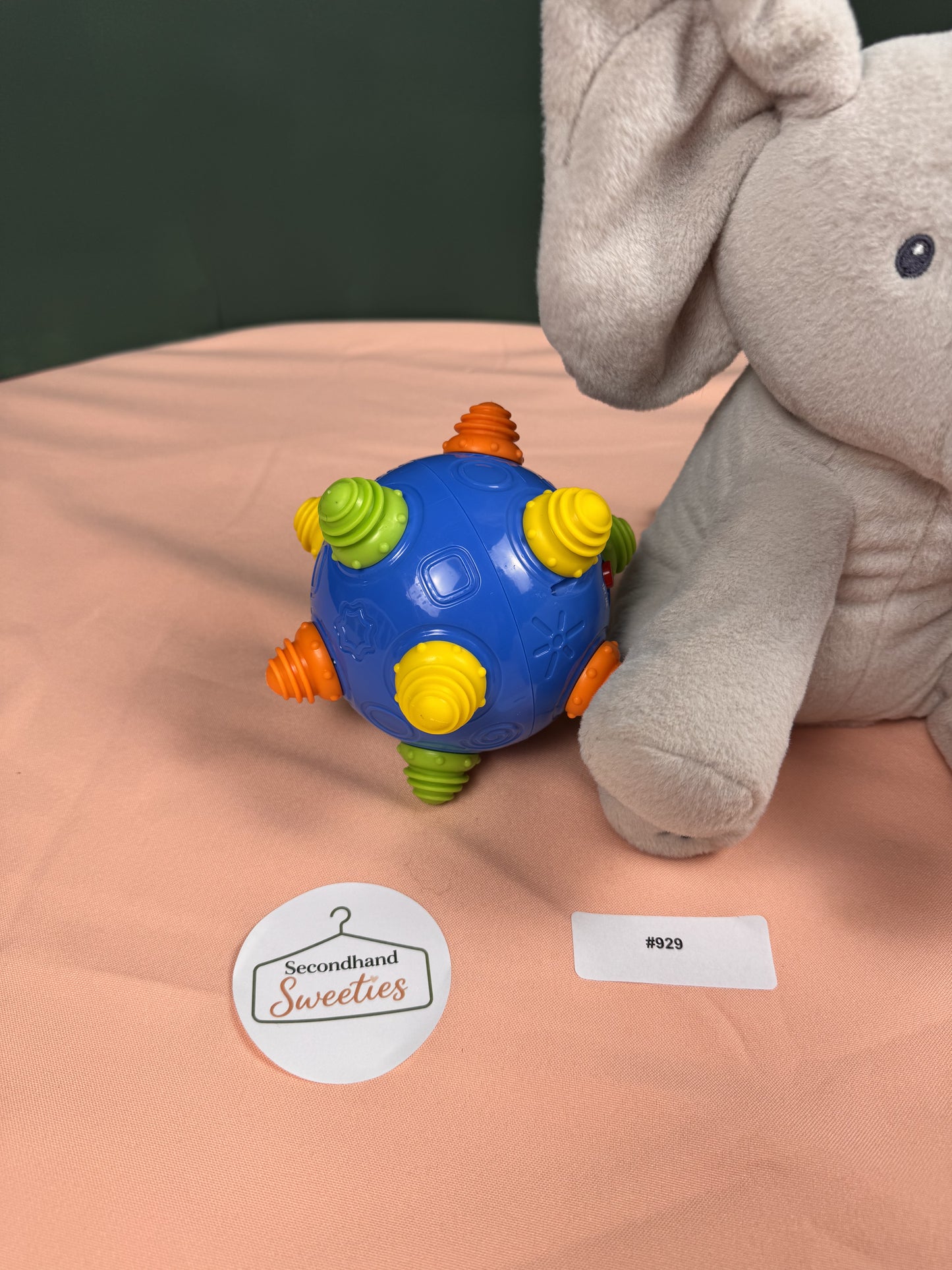 Baby GUND Flappy the Elephant Plush & Interactive Rolling Sensory Ball Bundle #929