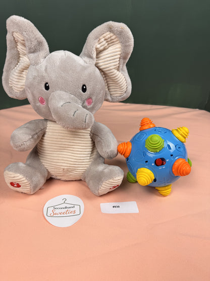 Spark Create Imagine Plush Elephant & Interactive Rolling Sensory Ball Bundle #930