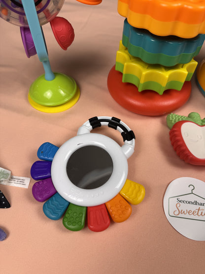 Baby Sensory Toy Bundle Mirror Rattle Teether Visual Cards Musical Toys #932