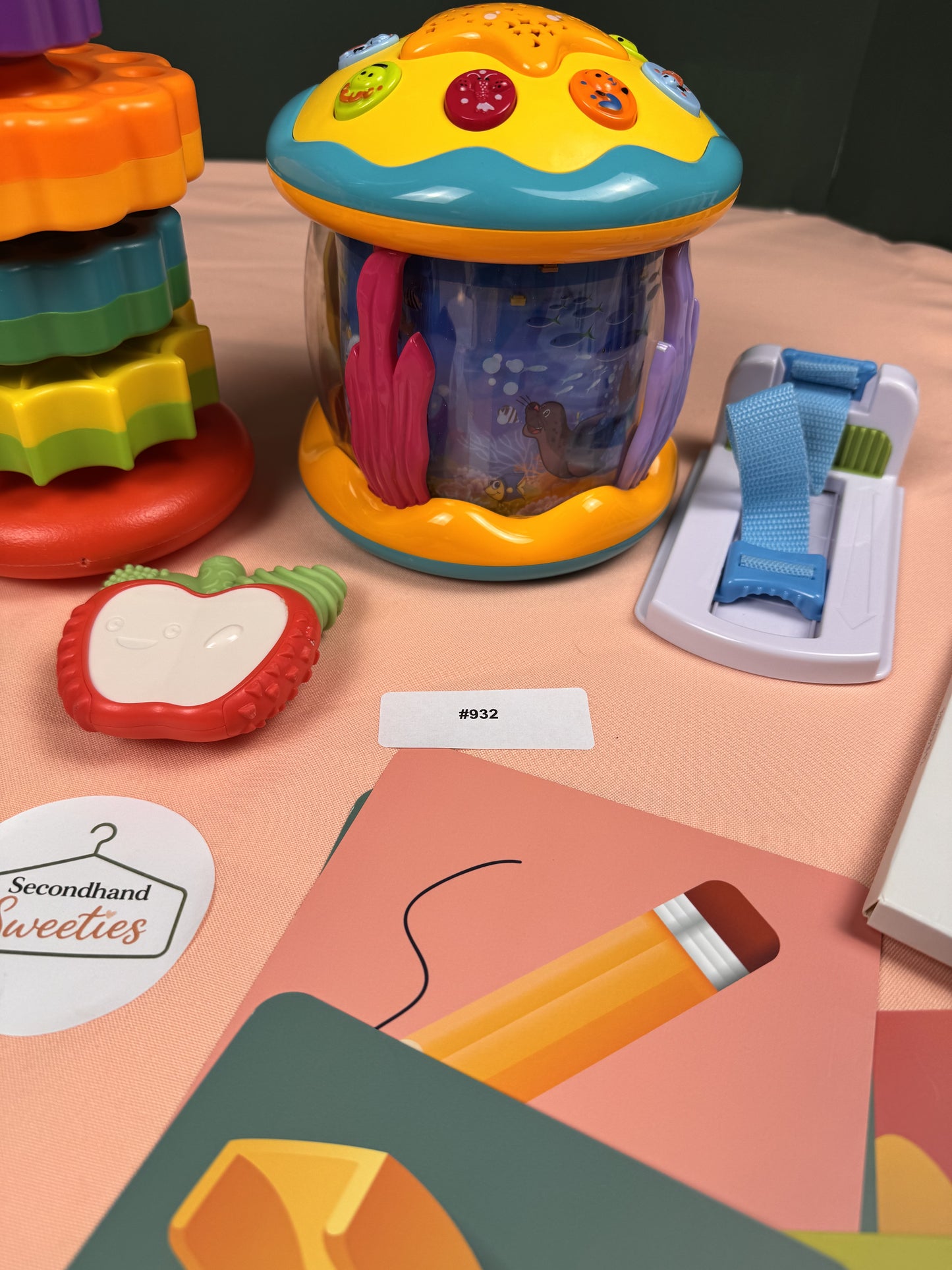 Baby Sensory Toy Bundle Mirror Rattle Teether Visual Cards Musical Toys #932