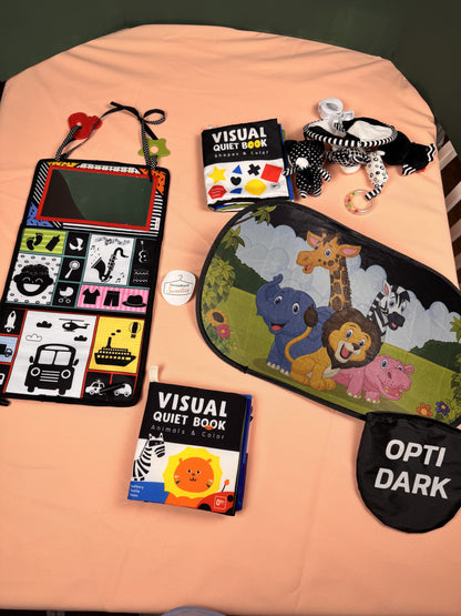 Baby Sensory & High Contrast Toy Bundle – Visual Quiet Books, Tummy Time Set & More Lot #933