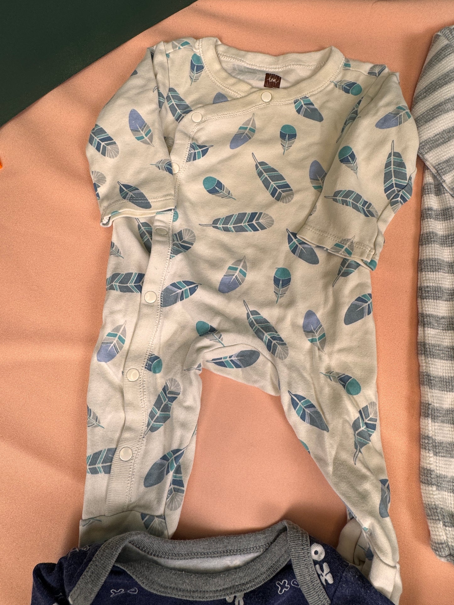 Baby Boy Newborn Sleepers Bundle 7 Pc Footed Pajamas Hooded Romper Lot Safari SKU #950