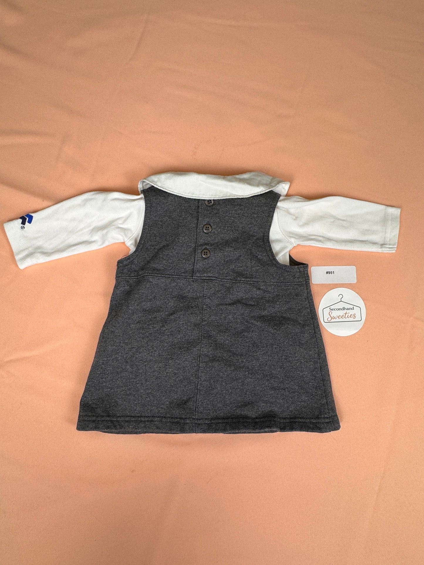 St. Louis Blues Baby Girl Jumper Dress 6-9M NHL Long Sleeve Outfit Gray SKU #951