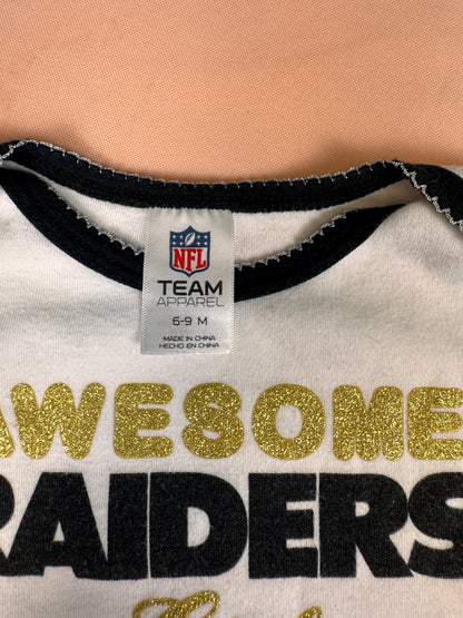 Las Vegas Raiders Baby Girl Long Sleeve Bodysuit 6-9M NFL Team Apparel White SKU #952