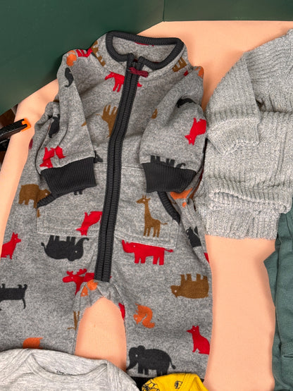 🍂 Baby Boy 0–3M Fall/Winter Clothing Lot – Carter’s, Roots, Disney & More – #179