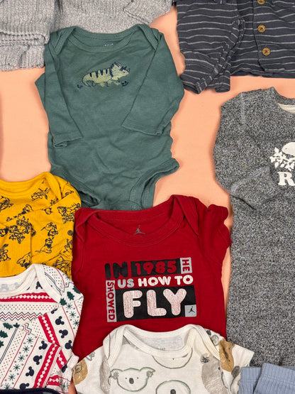 🍂 Baby Boy 0–3M Fall/Winter Clothing Lot – Carter’s, Roots, Disney & More – #179