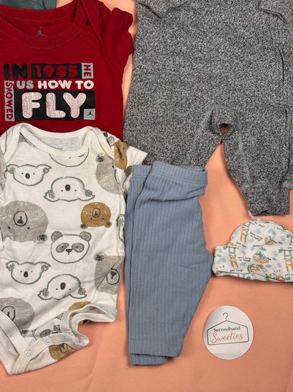 🍂 Baby Boy 0–3M Fall/Winter Clothing Lot – Carter’s, Roots, Disney & More – #179