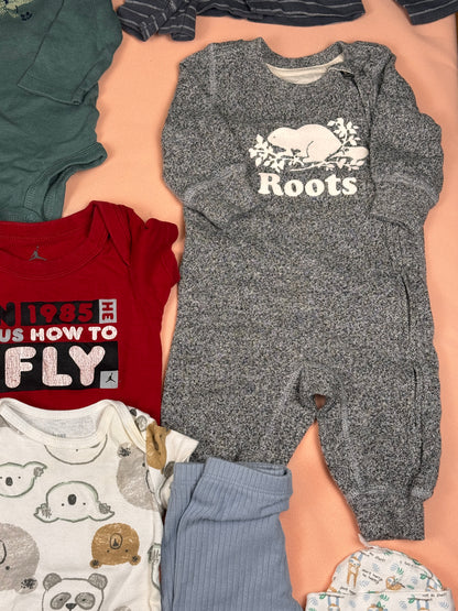 🍂 Baby Boy 0–3M Fall/Winter Clothing Lot – Carter’s, Roots, Disney & More – #179