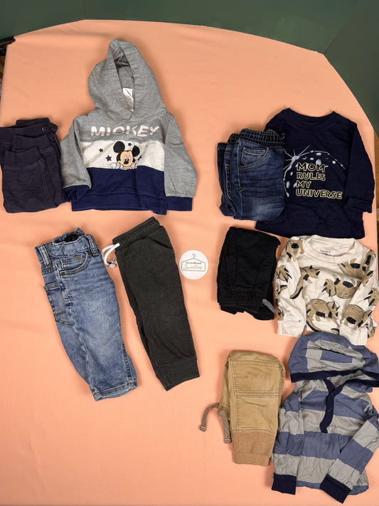 12M Boys Fall/Winter Mix & Match Clothing Lot – Carter’s, Cat & Jack, Disney Mickey – #186