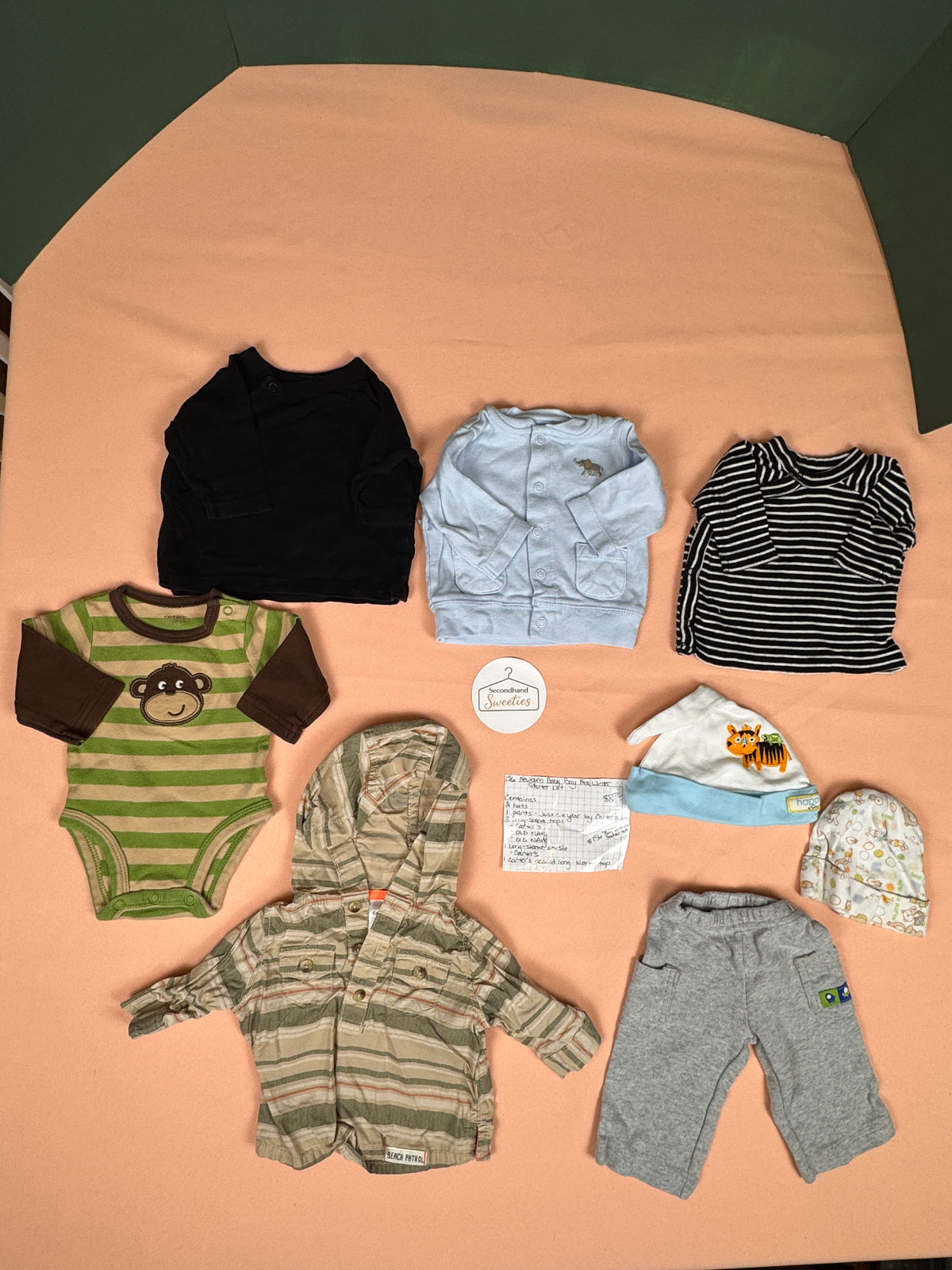 Newborn Baby Boy Fall/Winter Starter Clothing Lot – Carter’s & Old Navy – 8 Pieces – #156