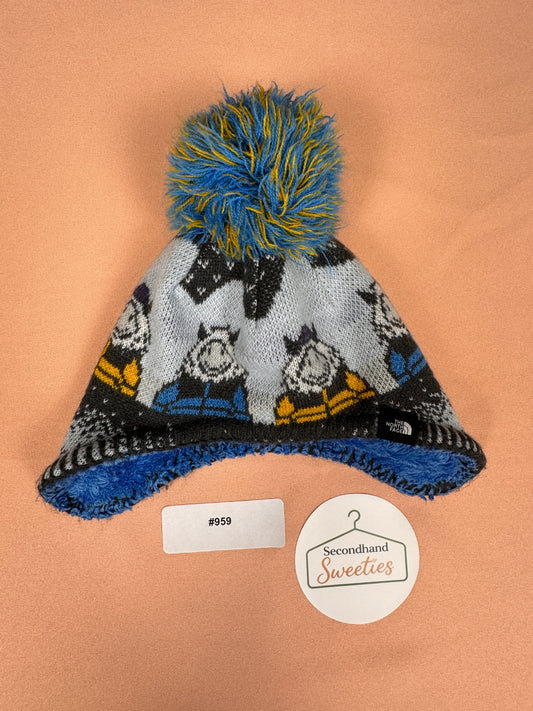 The North Face Infant Winter Pom Beanie Hat – Blue/Gray #959