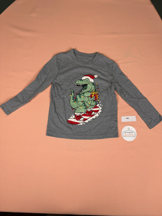 Jumping Beans Christmas Dinosaur Long Sleeve Shirt Size 4 #960