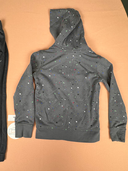 Nike Gray Paint Splatter Hoodie & Jogger Set Size 4 XS #963