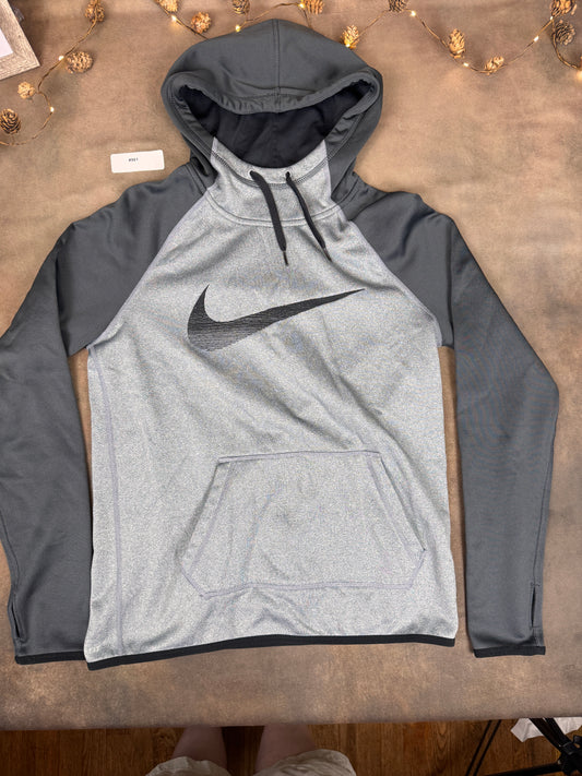 Nike Therma-FIT Swoosh Pullover Hoodie Gray Black Size Small #981