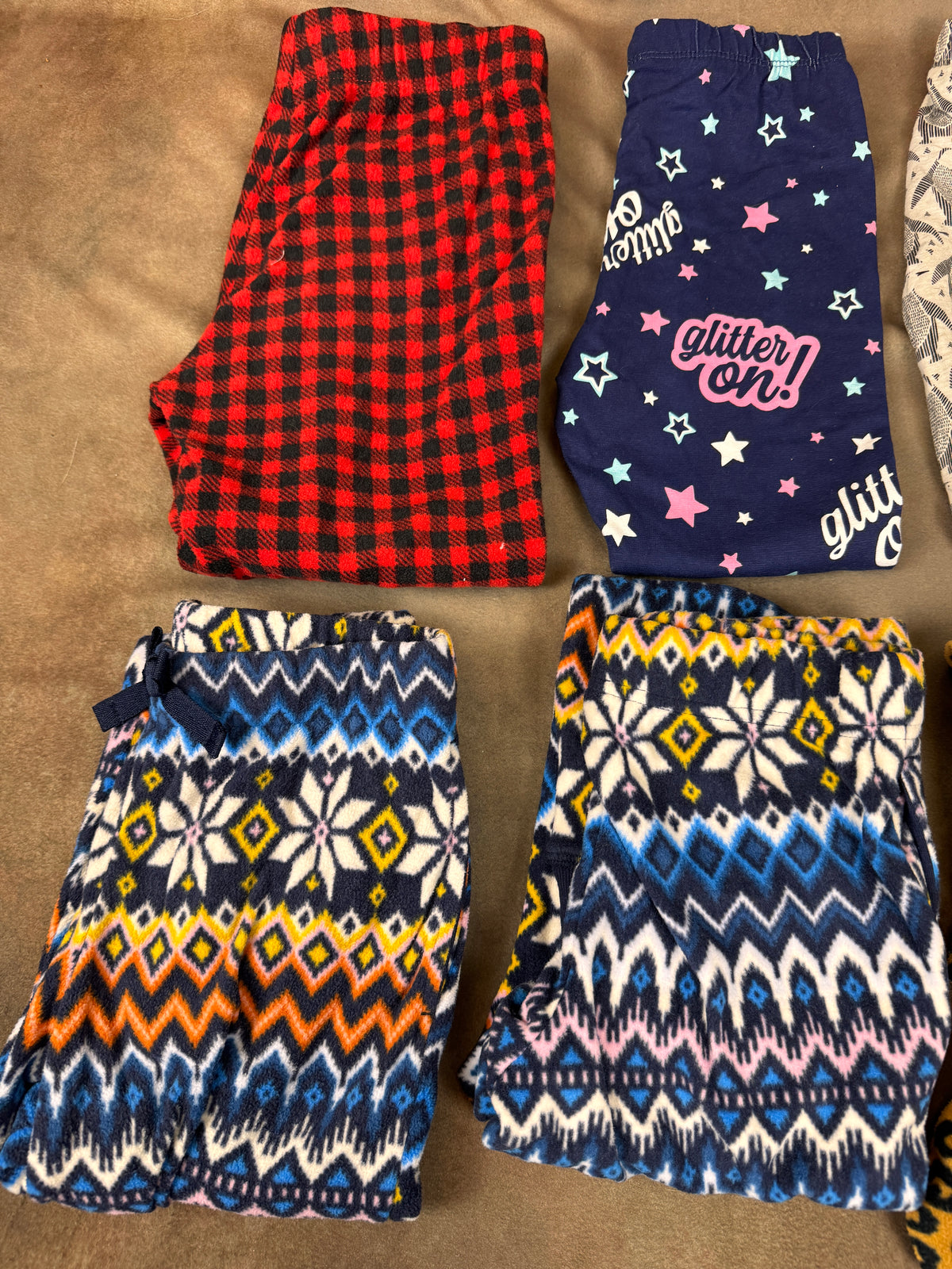 Girls Size 6/7 Pajama Lounge Pants Lot 6 Pair Old Navy Fleece #1045