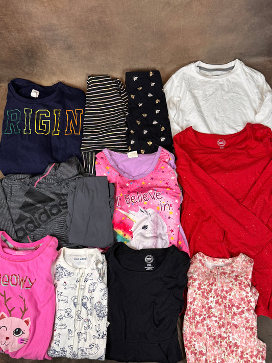 Girls Size 6/6X Fall Winter Clothing & Pajama Lot 12 Pc Adidas Old Navy #1047