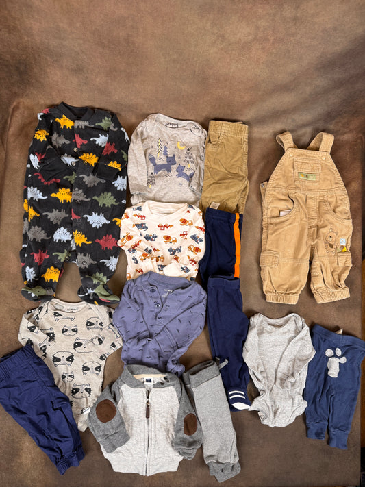 Baby Boy 0-3M Fall Winter Clothing Lot Carter’s Gap 13 Pc #1140