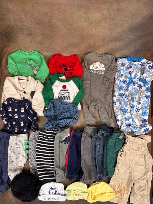 Baby Boy 0–3M Fall/Winter Clothing Lot Carter’s Gerber Sleepers Pants #1136