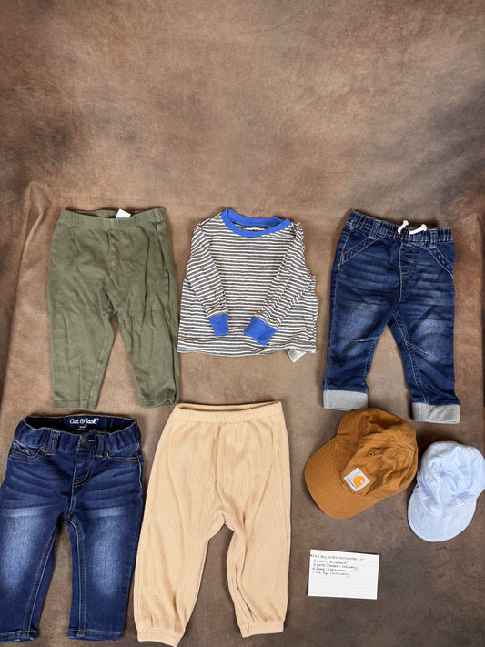 Baby Boy 12-18M Fall Winter Clothing Lot Carhartt Old Navy Cat & Jack #1062