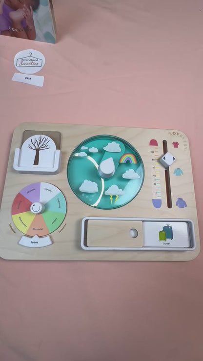 Lovevery Montessori Weather & Routine Learning Board with Peek-a-Boo Book #923