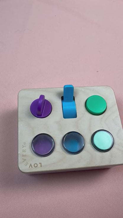Lovevery Object Permanence Montessori Toy Set Ball Drop Sensory Buttons Felt Stars #920