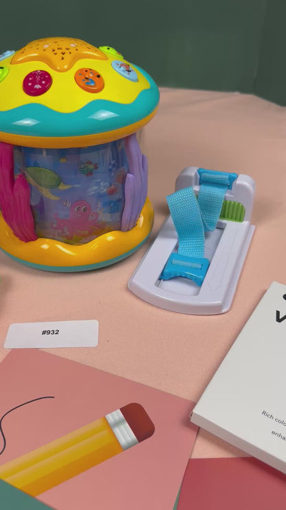 Baby Sensory Toy Bundle Mirror Rattle Teether Visual Cards Musical Toys #932